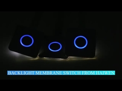 एम्बॉस्ड ऑन ऑफ पुश बटन मेम्ब्रेन स्विच टफन्ड बैकलाइट मेम्ब्रेन स्विच